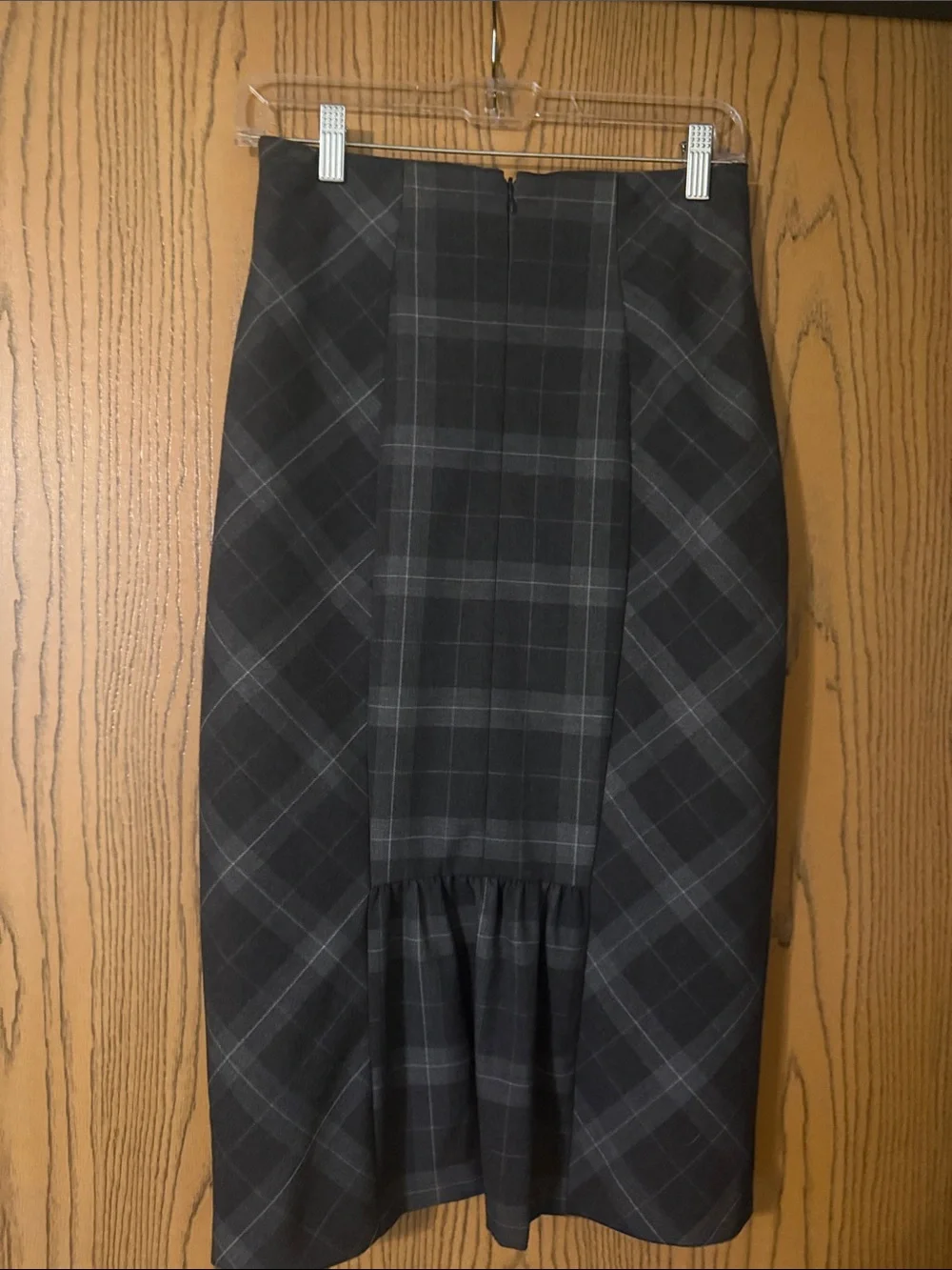 New York‎ & Company Charcoal Gray Plaid Pencil Skirt